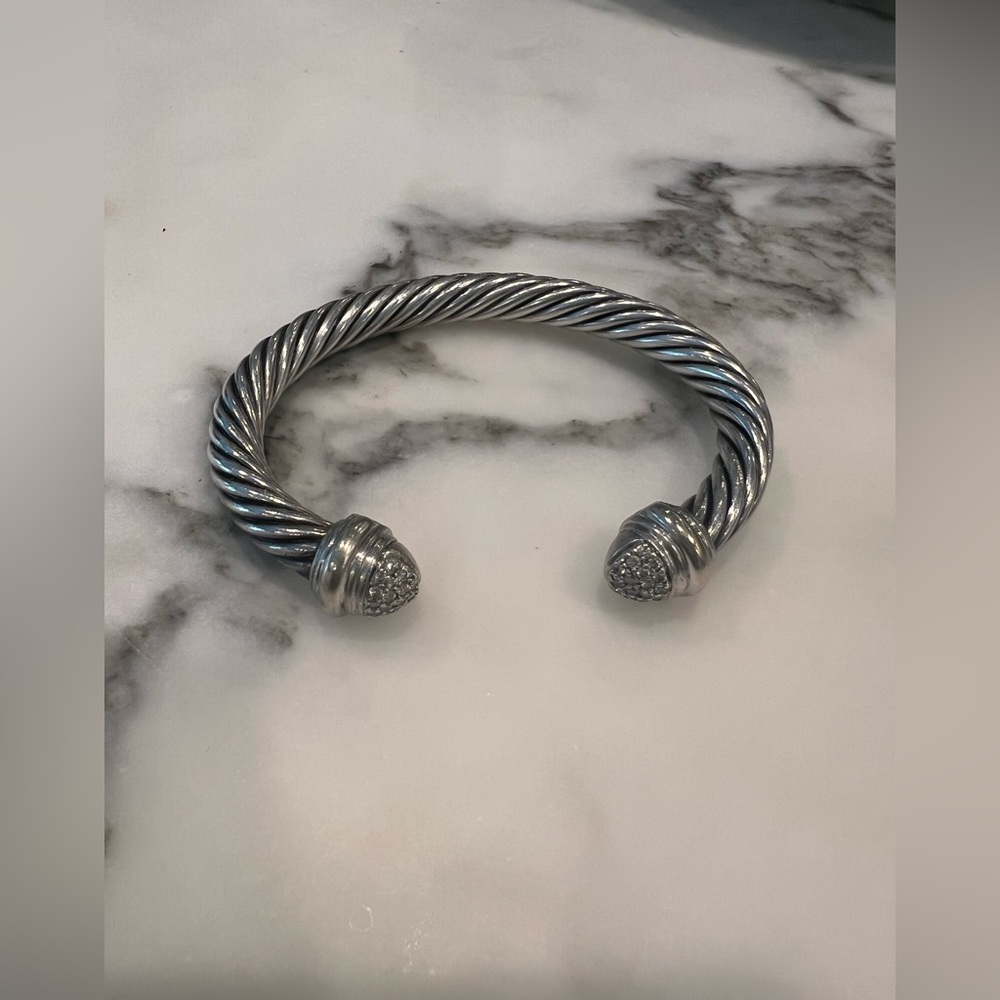 David Yurman Cable Classics Pavé Diamond Bracelet 7mm🥳 - Picture 2 of 8